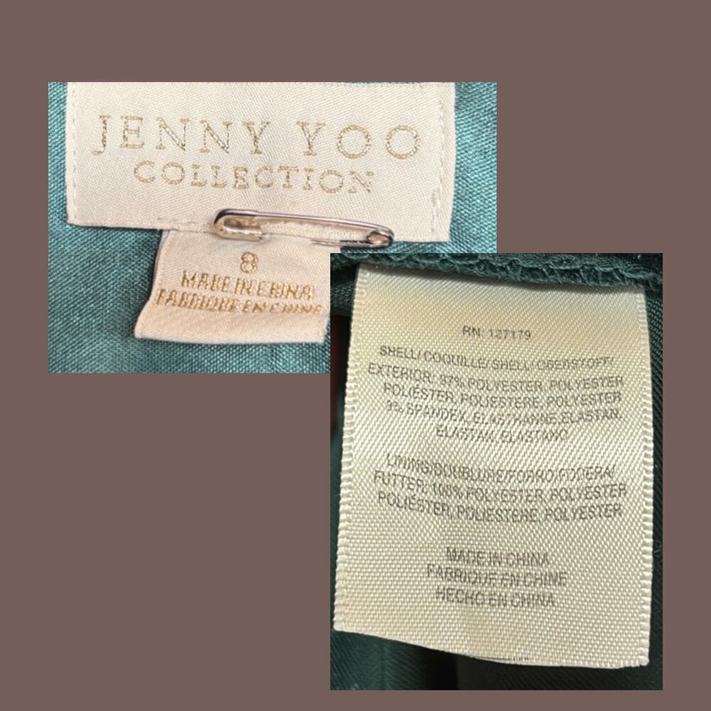 Jenny Yoo Velvet Gown | Emerald Sirencore | Size 8 | Vintage - Picture 2 of 4